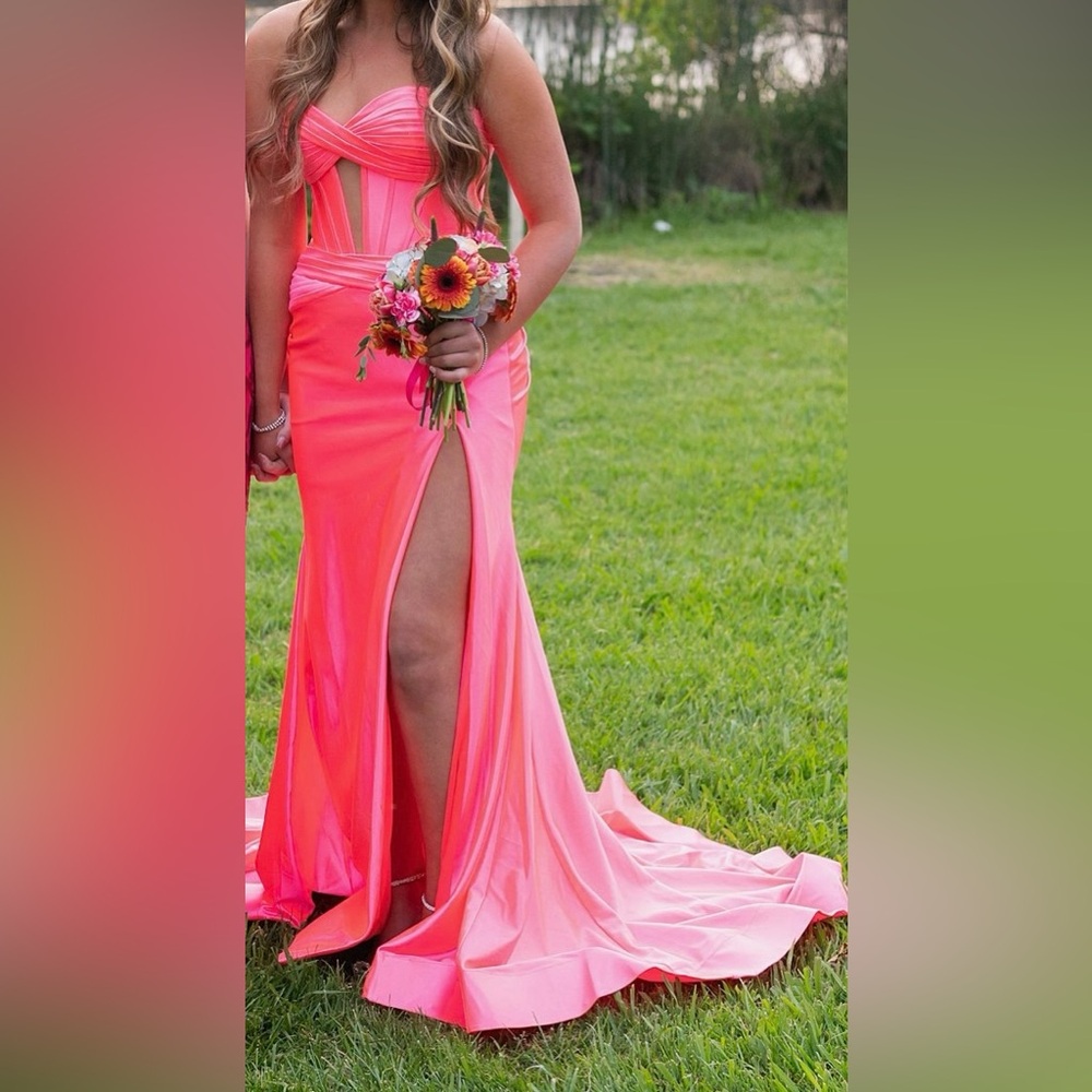 Sherri Hill 56161 Size 2 Candy pink Prom dress Satin Formal